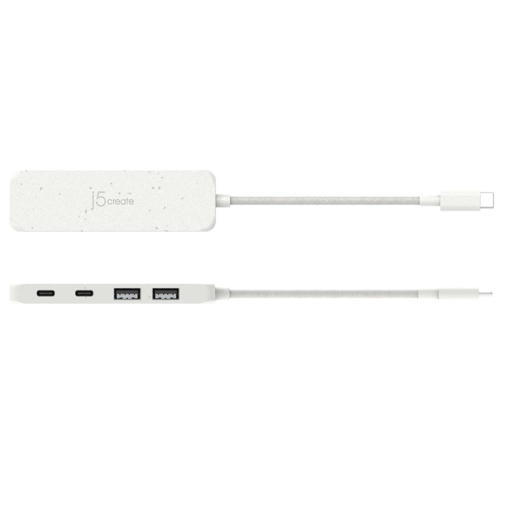 j5create, Eco-Friendly USB-C to 4-Port Type-C & Type-A Gen 2 Hub, JCH342EW